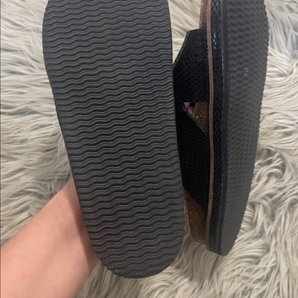 Free People Black Textured Slide Sandals - Picture 5 of 5